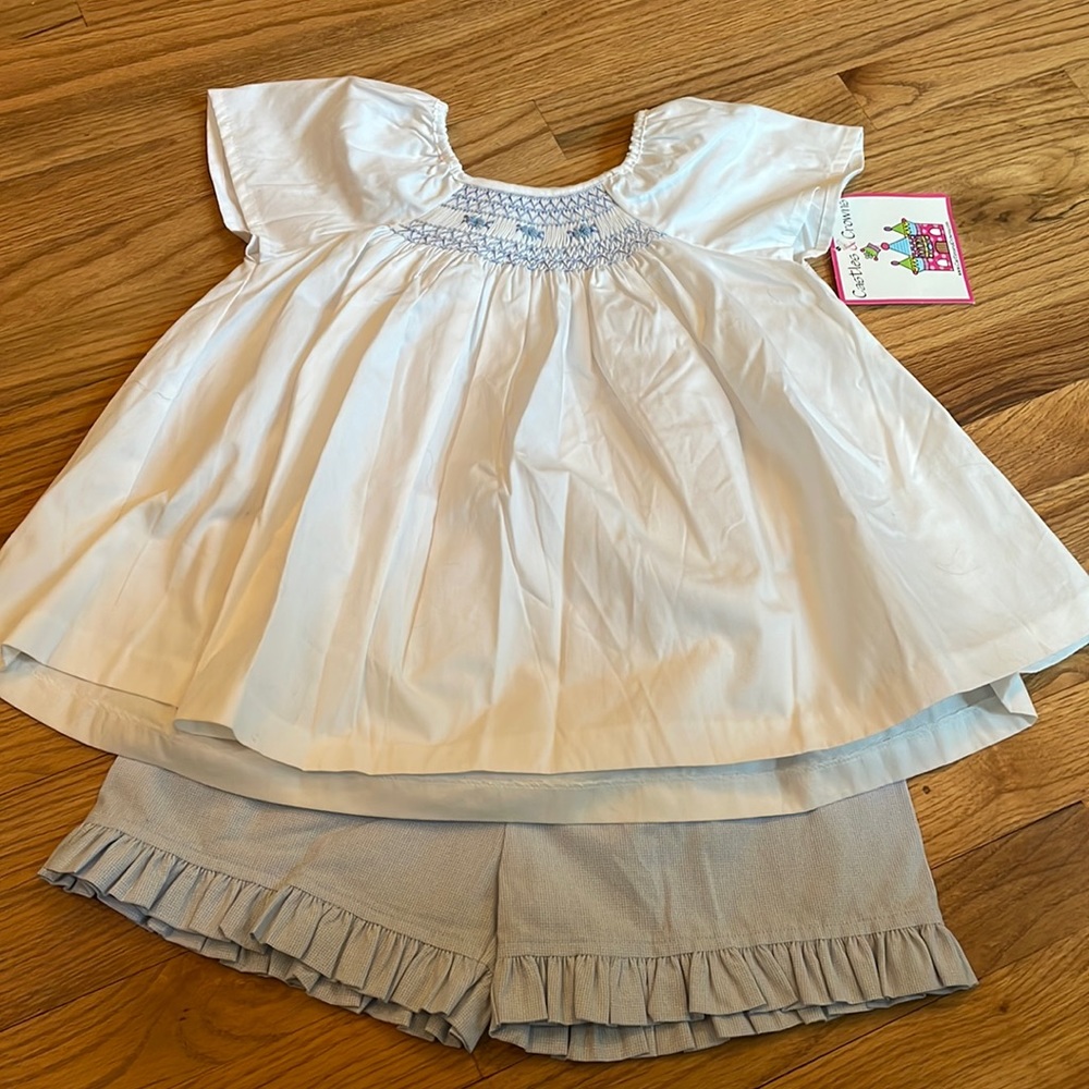 NWT- Castles & Crowns outfit- size 6/6X/7/8-Blue and white- Summer pictures!